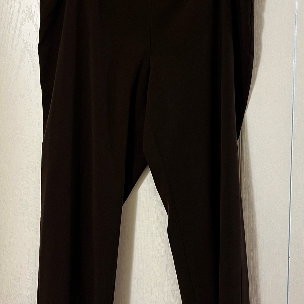 JM Collection Classic Brown Stretchy Women's Pants, ankle size 18W